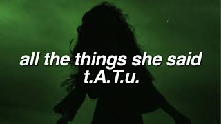 all the things she said s l o w e d but you go underwater at the beat drop [upl. by Og]