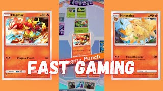 Magmar and Ninetales Gameplay with Rapidash  Pokemon TCG Pocket [upl. by Gaskill]