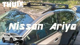 Roof rack bar with flush railing Thule Edge Wingbar Nissan Ariya [upl. by Pippa]