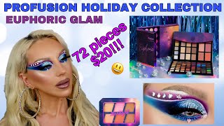 PROFUSION EUPHORIC GLAM HOLIDAY COLLECTION  GLAMOURLAND PALETTE REVIEW [upl. by Rayner]