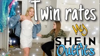 Twin sister rates my Shein outfits ❤️ [upl. by Llewsor]