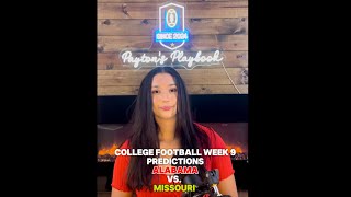 College Football Alabama Crimson Tide vs Missouri Tigers Predictions cfb week9 alabamafootball [upl. by Notgnimer]