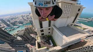 Dubai zipline over the Dubai Marina uae 🇦🇪 [upl. by Barbette678]