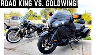 Road King vs Goldwing F6B Side by Side Comparison Walk Around Review Honda vs Harley Motorcycles [upl. by Dee Dee]