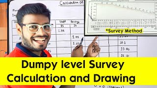 How To Calculation And Drawing Of Dumpy Level Survey  Dumpy Level Survey Calculation And Drawing [upl. by Shulamith]