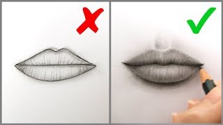 Donts amp Dos How to Draw Realistic Lips Mouth – Easy Step by Step Tutorial for Beginners 2019 [upl. by Loziram]