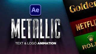 Shiny Metallic Text Animation Golden Logo Animation [upl. by Chainey]