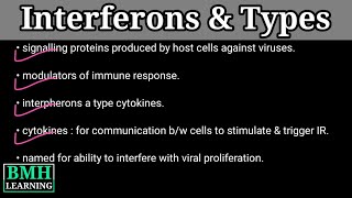 Interferons  Types Of Interferons  INF Alpha  INF Beta  INF Gamma [upl. by Benkley47]