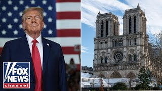 PresidentElect Trump attends the Notre Dame reopening ceremony in Paris France [upl. by Gnurt96]