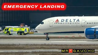 EMERGENCY LANDING AT LAX  DELTA AIRBUS A350 [upl. by Ikin]