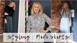 How To Wear Midi Skirts  Styling Skirts For Winter 2018 [upl. by Aible]