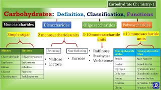 1CarbohydratesDefinition Classification Functions  Carbohydrate Chemistry 1 Biochemistry [upl. by Venu]