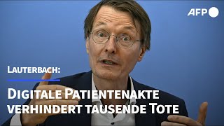 Lauterbach Digitale Patientenakte verhindert tausende Todesfälle  AFP [upl. by Onaivatco]