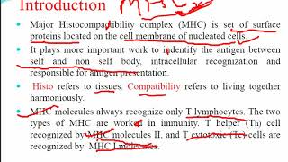 Lecture 20AMHC Major Histocompatibility complex [upl. by Ixela45]