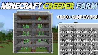 How to Make Creeper Farm in Minecraft Bedrock 120 Infinite Gunpowder Farm [upl. by Sussna]