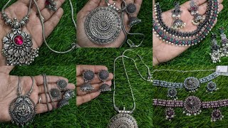 oxidized silver jewellery collection necklace oxidized silver trending ytshorts viralvideo [upl. by Ravid]