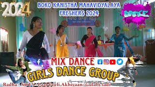 Radha  SOTYLaal Peeli AkhiyaanGulabi sadi Boko Kanistha Mahavidyalaya Freshers 2024Mix Dance [upl. by Rodman748]