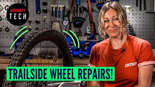 How to Fix A Wobbly Bicycle Wheel  Trailside MTB Repair [upl. by Ahsak]