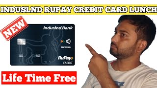 Induslnd Rupay Credit Card Lunch  Induslnd rupay credit card life time free credit card [upl. by Harwilll]