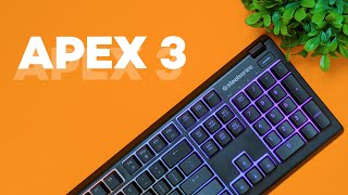 Steelseries Apex 3 Whisper Quiet Gaming Keyboard Review [upl. by Nyrahtak]