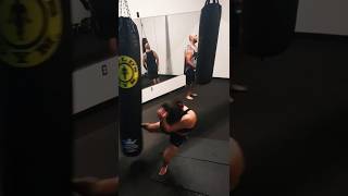 Low chops 🪓 MuayThai martialarts lowkicks bagdrills training therapy [upl. by Ttegdirb834]