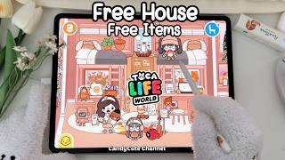 Free Aesthetic House Design 🏡🤎Free Items In Toca Boca  Toca Life World  iPad Pro [upl. by Jarietta]