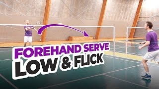 Badminton forehand serve  Low and Flick [upl. by Inig]