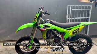 Decal KX 250 hijau kawasaki list kuning hitam laminasi doff🙀🫶🏻✅decalkx decalkx85 decalkx250 [upl. by Ettevad54]