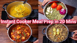 Instant Cooker Meal Combo in 20 Mins  Paneer amp Sprouts Curry with Pulao amp Khichdi Meal in Cooker [upl. by Fields796]