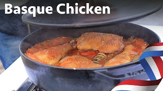 The Authentic Basque Chicken Poulet Basquaise cooked on location in the French Basque Country [upl. by Dikmen267]