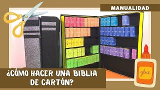 CÓMO HACER UNA BIBLIA DE CARTÓN CON TODOS LOS LIBROS MANUALIDAD [upl. by Pimbley90]