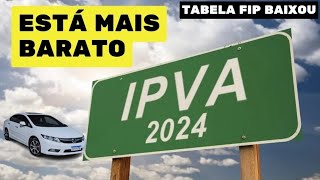 IPVA 2024 DO MEU CIVIC ESTA MAIS BARATO A TABELA FIP BAIXOU [upl. by Norbel910]