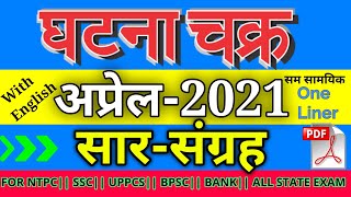 घटना चक्र अप्रेल 2021 सार संग्रह  Ghatna chakra April 2021 Saar sangrah  One Liner with English [upl. by Iosep605]