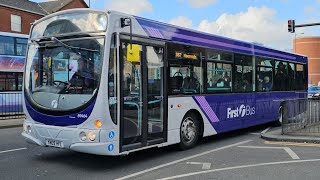 First Doncaster Volvo B7RLE Wright Eclipse 69464 In New Livery On 387 From Doncaster To Moorends [upl. by Ssitnerp]