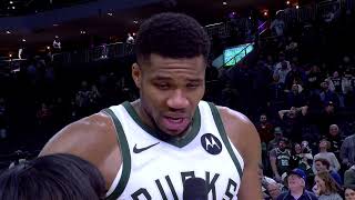 Giannis got Emotional during the MVP chants after his 59point game 🎤 [upl. by Gnot]