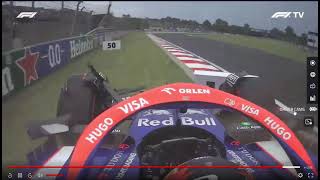 Yuki Tsunoda Crash  Hungaroring  Qualifications  2024 [upl. by Thamos]