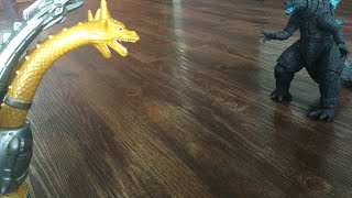 Godzilla vs mecha king ghidorah stop motion [upl. by Stargell]