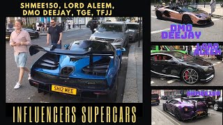 YouTube Influencers Supercars In London  Shmee 150 Lord Aleem DMO Deejay TGE TFJJ SVJ Zenvo [upl. by Kostman]