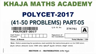 POLYCET2017 4150 MATHEMATICS PROBLEMS PART05 [upl. by Niran]