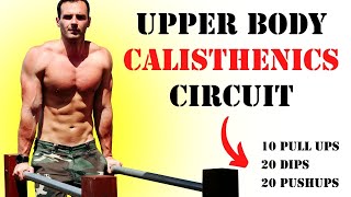 Upper Body Circuit Workout 400 REPS Pull Ups Dips Pushups [upl. by Abbe]