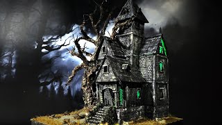 The hauntingly mesmerizing CREEPY HOUSE diorama using cardboard and air clay [upl. by Nerred]