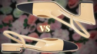 Chanel Slingbacks Comparison Flats vs Heels [upl. by Codie603]