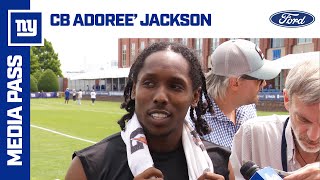 Adoree Jackson on Jalin Hyatt Once hes rolling hes rolling  New York Giants [upl. by Artina]