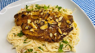 filete de tilapia con almendras y pasta [upl. by Derwood255]