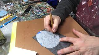 Demonstration for Transferring a small pattern part 2  Norwegian Rosemaling with Art of Lise  ASMR [upl. by Schou]