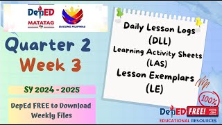 DepEd FREE FILES  Quarter 2 Week 3 DLL LE LAS [upl. by Lussi]