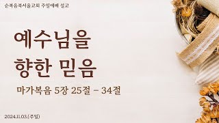 20241103주일 예수님을 향한 믿음마가복음 5장 25절  34절 [upl. by Schwenk]