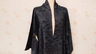 着物からジャケットに簡単リメイクしますSimple remake from kimono to jacket [upl. by Temhem]