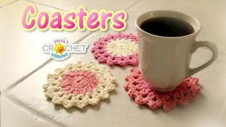 Crochet Drink Coaster Pattern  How to Crochet a Classic Round Motif [upl. by Xonnel]