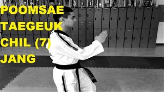 Taekwondo TAEGEUK 7 JANG CHIL POOMSAE KUKKIWON WORLD WT TUTORIAL by LIMA ACADEMY LOS ANGELES USA [upl. by Siddra]